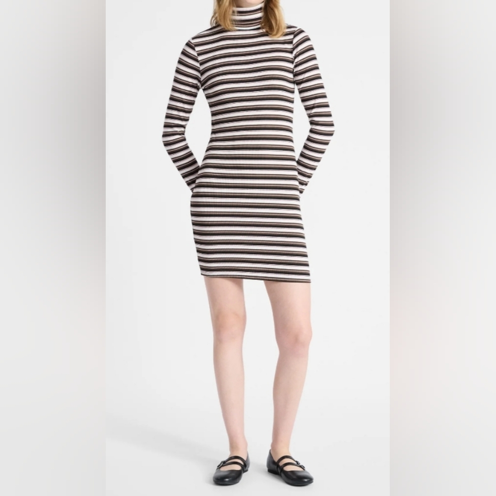 No Boundaries Women's Size M (8-10) Turtle Neck Mini Dress NWT Stripe